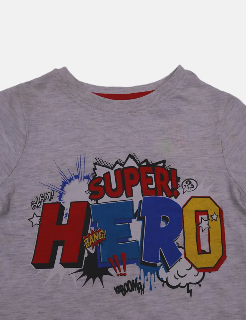 Primark Boy T-Shirt - Super Hero - Gray