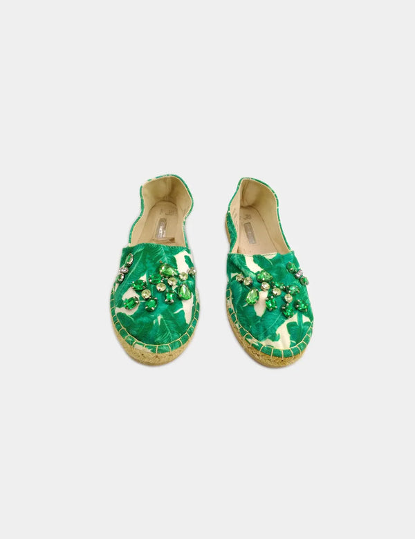 Primark Green Pumps With Stone Detail
