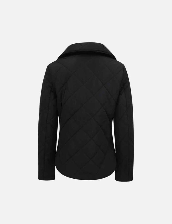 Tokyo Laundry Braintree Funnel Neck Diamod Quilted Puffer Jacket - Black
