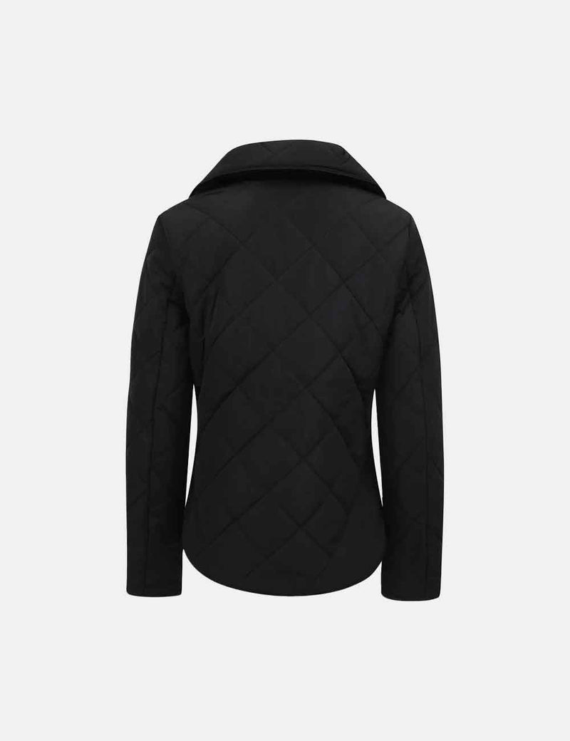Tokyo Laundry Braintree Funnel Neck Diamod Quilted Puffer Jacket - Black