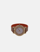 Tory Burch Ellsworth Watch, Luggage Leather/Gold-Tone, 36 MM