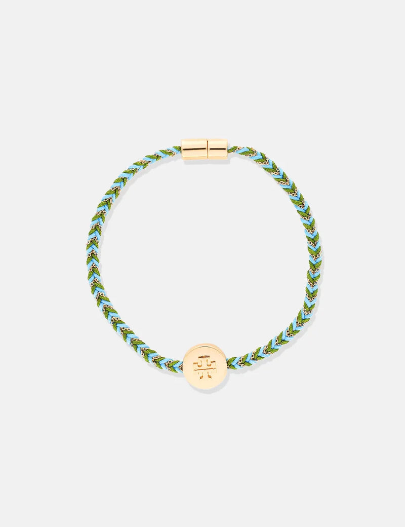 Tory Burch Kira 18kt gold-plated braided bracelet