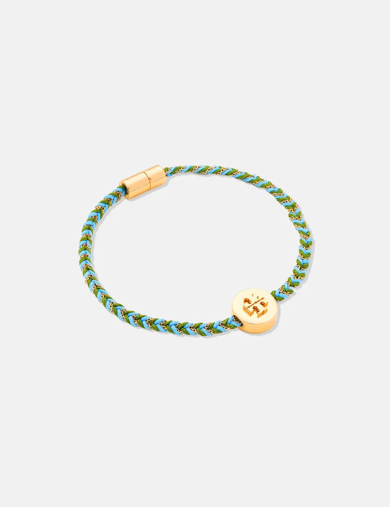 Tory Burch Kira 18kt gold-plated braided bracelet