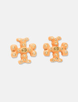 Tory Burch Roxanne Jeweled Stud Earring - Rolled Gold / Coral Multi