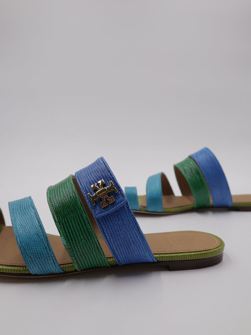 Tory Burch Kira Toe Ring Sandal - Bright Tropical Blue Multi