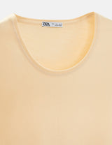 Zara Basic Lightweight T-Shirt - Beige
