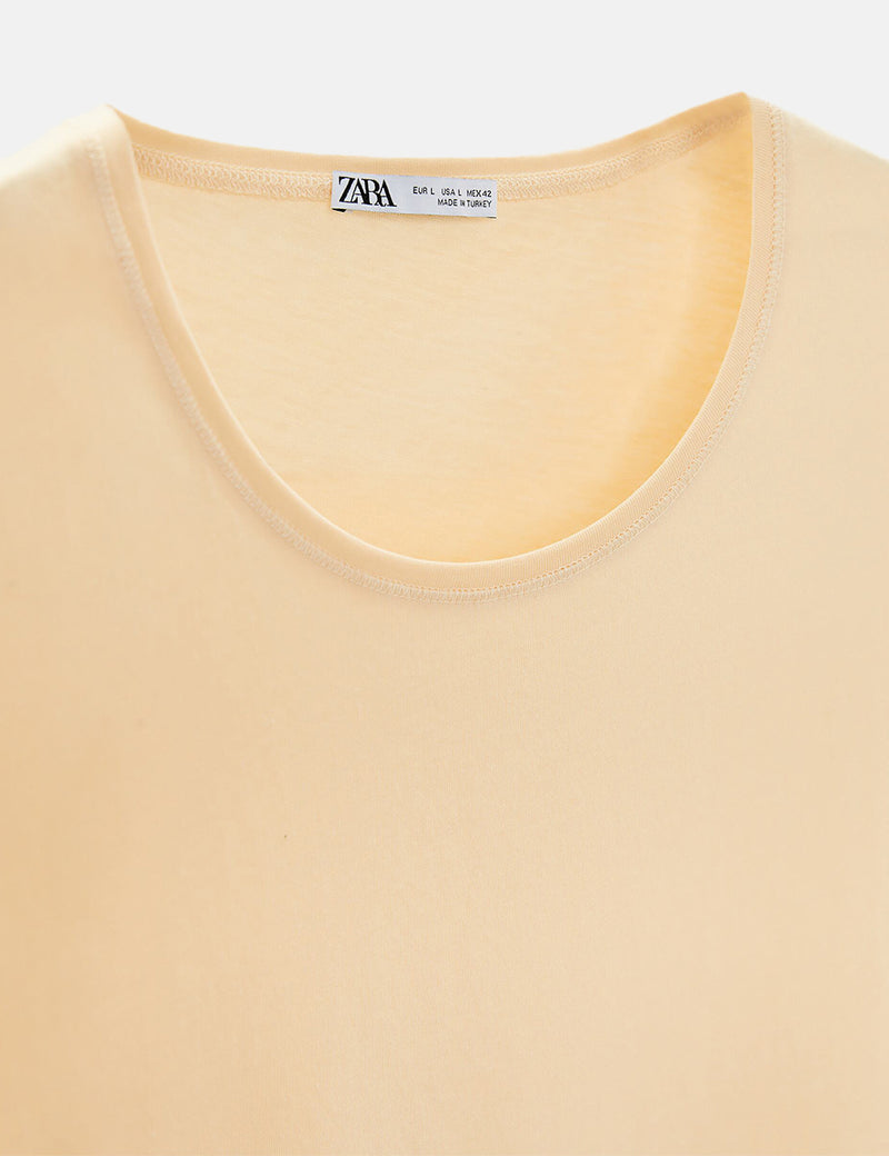 Zara Basic Lightweight T-Shirt - Beige